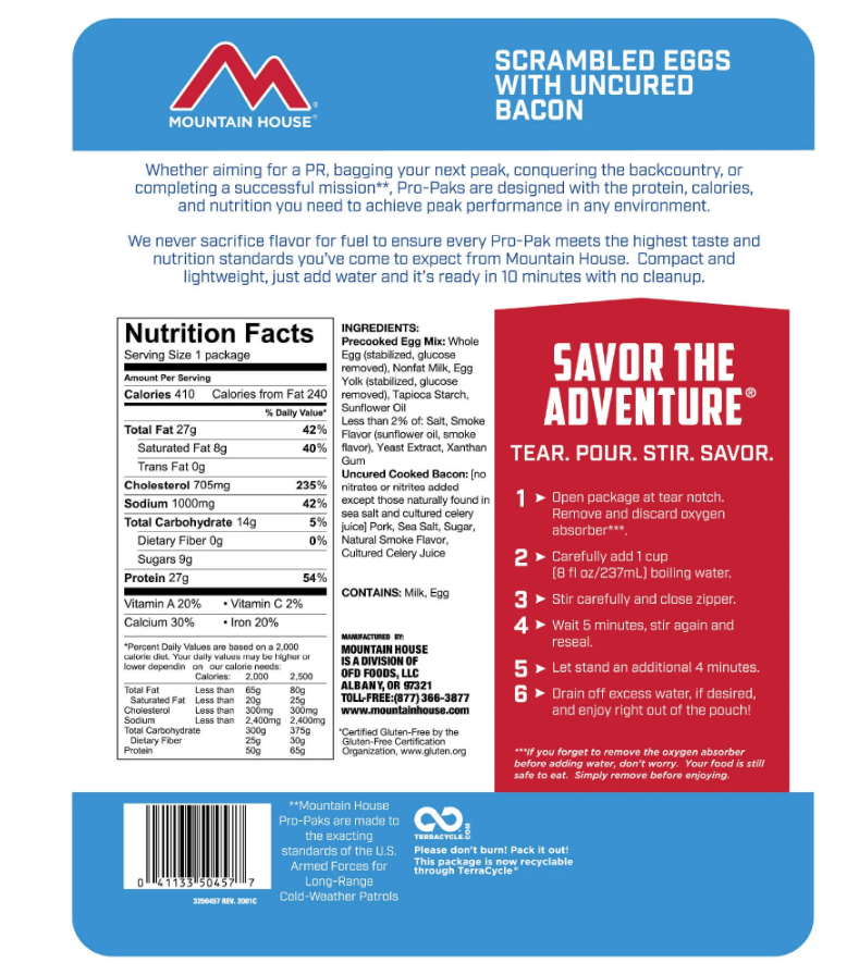 Freeze Dried Adventure Meals