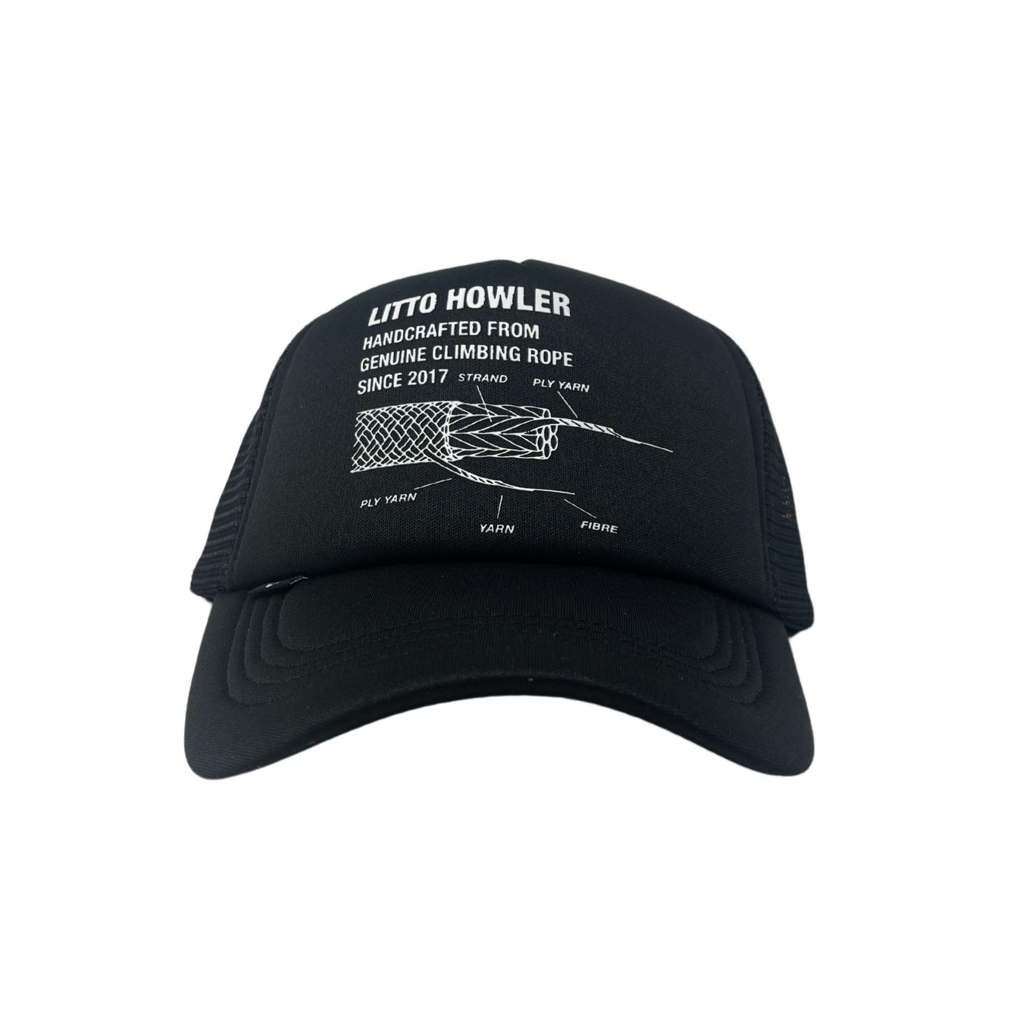 Climbing Rope Trucker Hat - Black