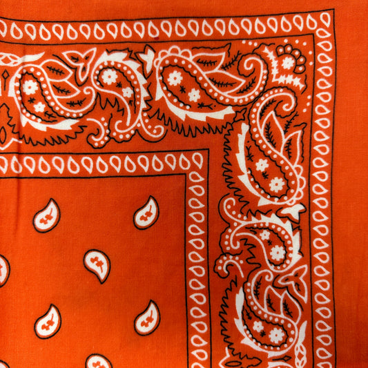 Custom Embroidered Vintage Bandana - Orange