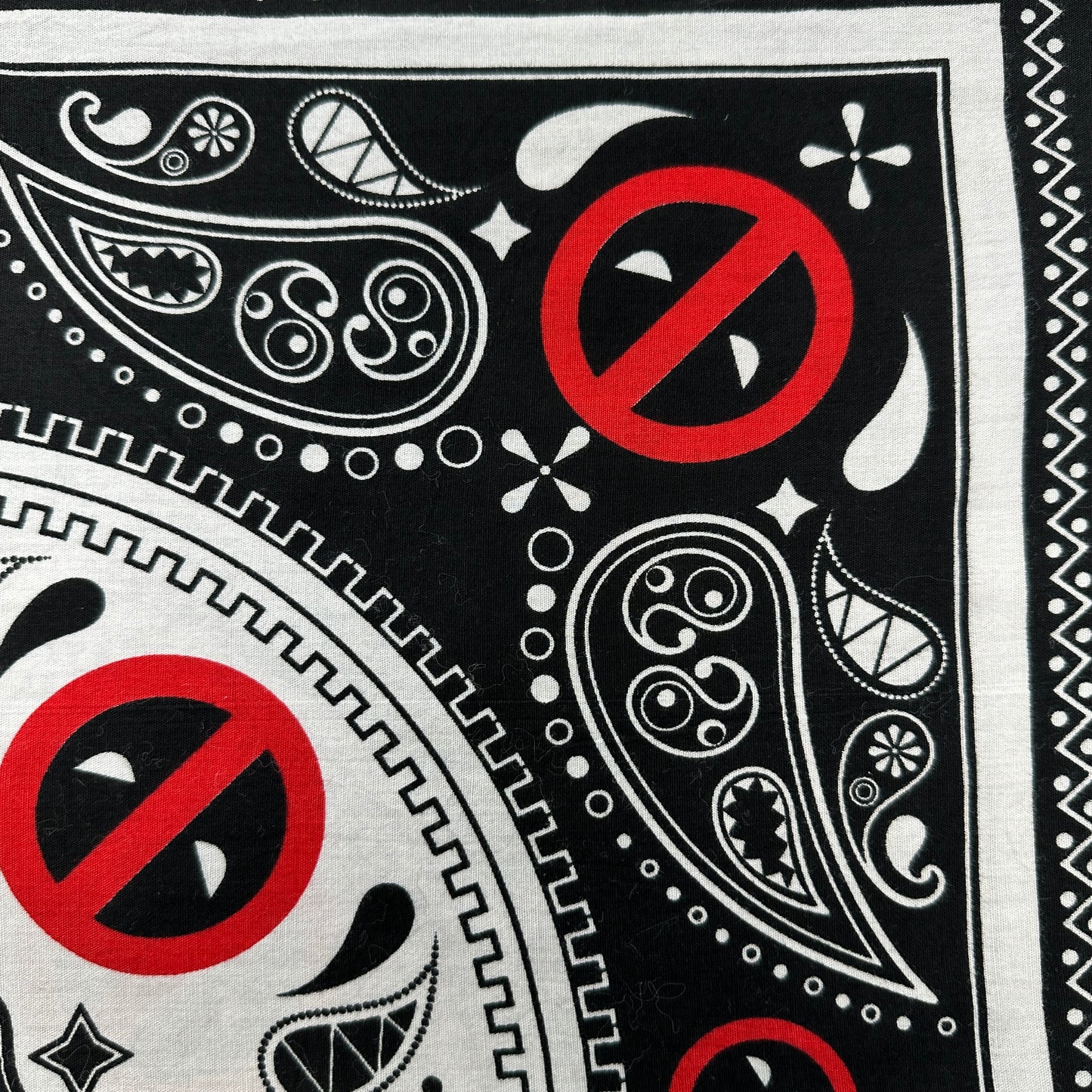 Custom Embroidered Vintage Bandana - Black