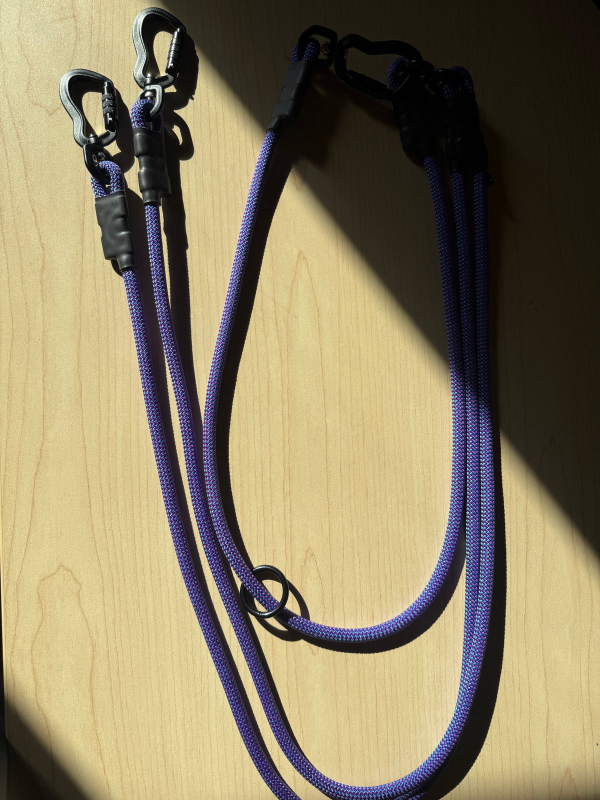 IN STOCK: Kelso Hands-Free Double Leash - 3.5 FT Waist + 4 FT Double Leash - Cosmic Aurora 7mm (Discontinued)