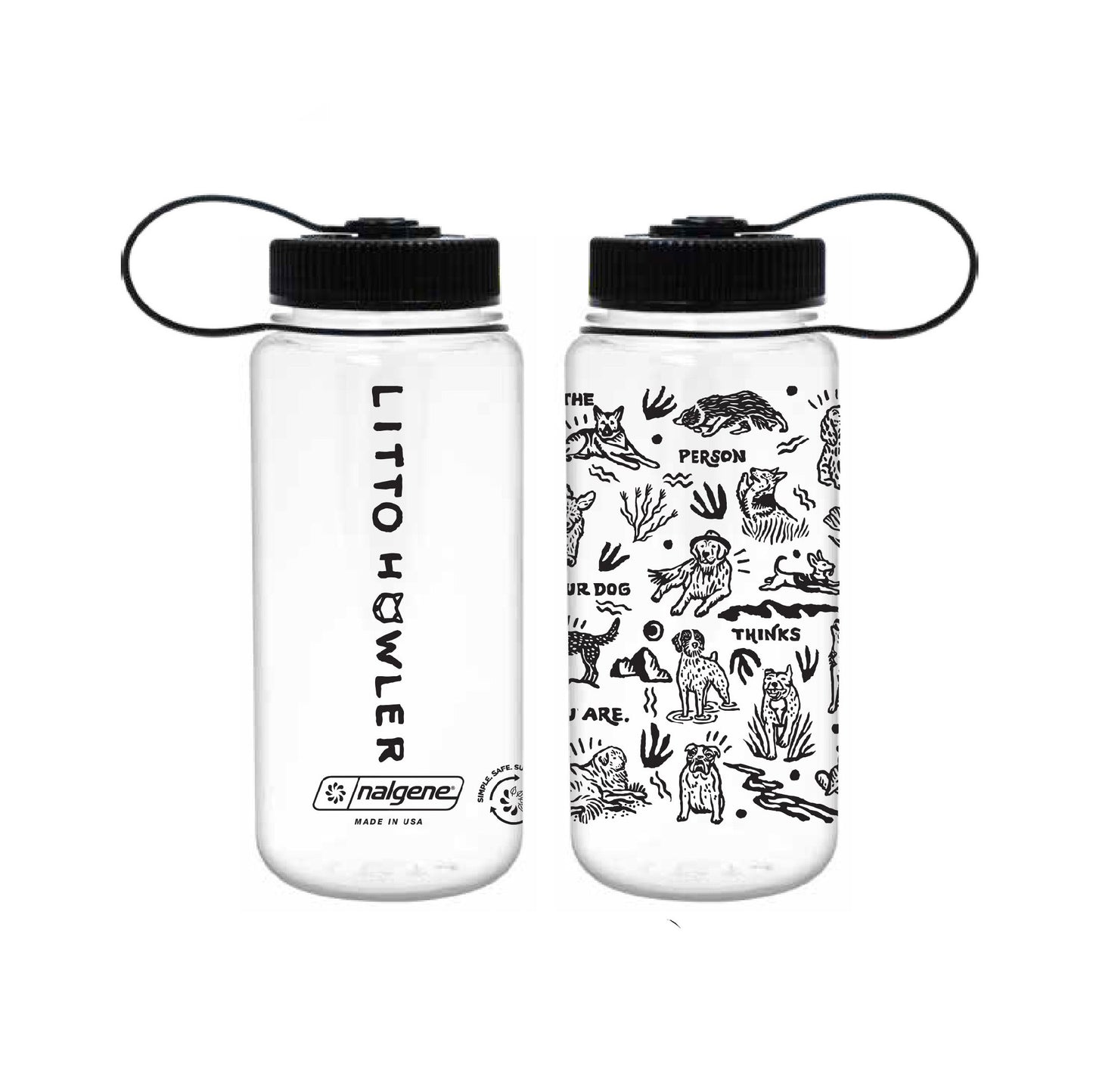 Be the Person Your Dog Thinks You Are Water-Bottle - Clear 16oz