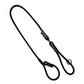 Slip leash made from climbing rope. There is an o-ring on the handle and a swivel for the leash to be tangle free. There is a silicone stopper for strength and durability. 