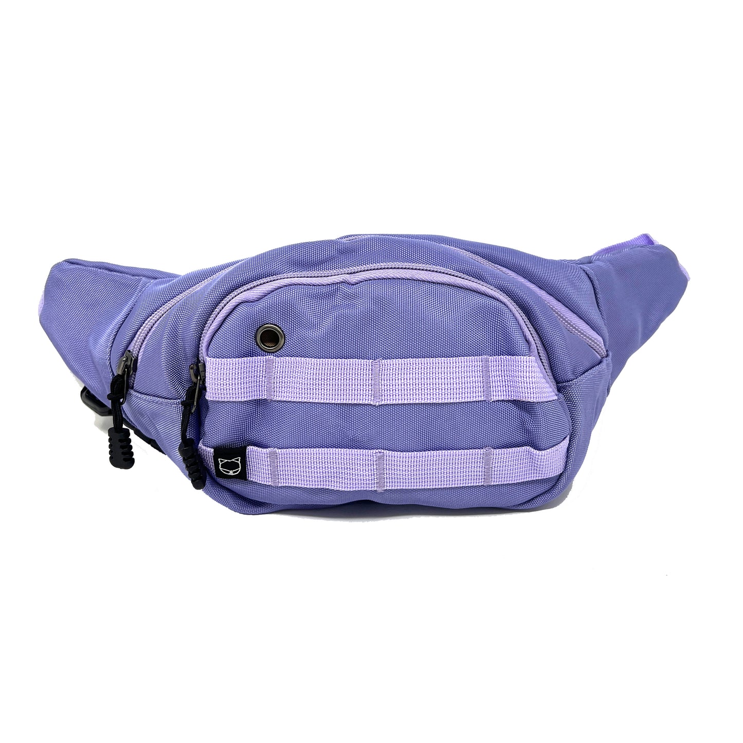  Fanny Pack for dog walking and training. There are multiple compartments and straps in the front where you can clip stuff onto. There is a poop bag dispenser in the front for easy access. The strap is adjustable.