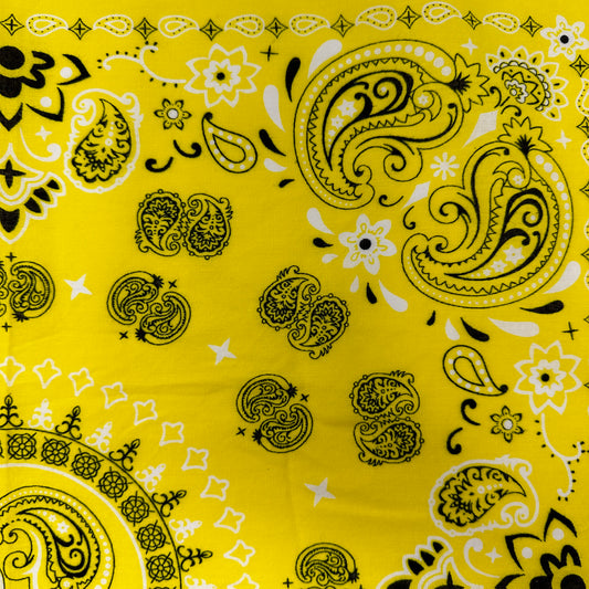 Custom Embroidered Vintage Bandana - Yellow