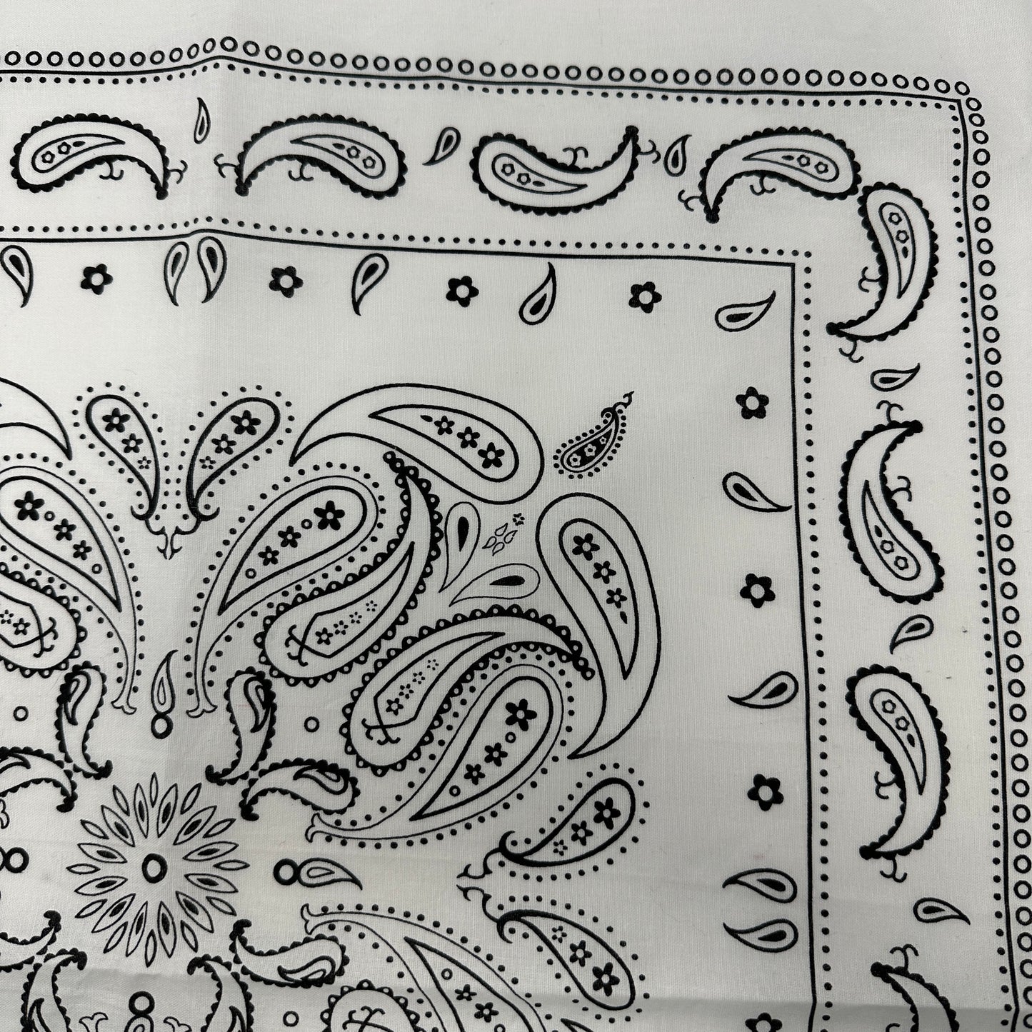 Custom Embroidered Vintage Bandana - White
