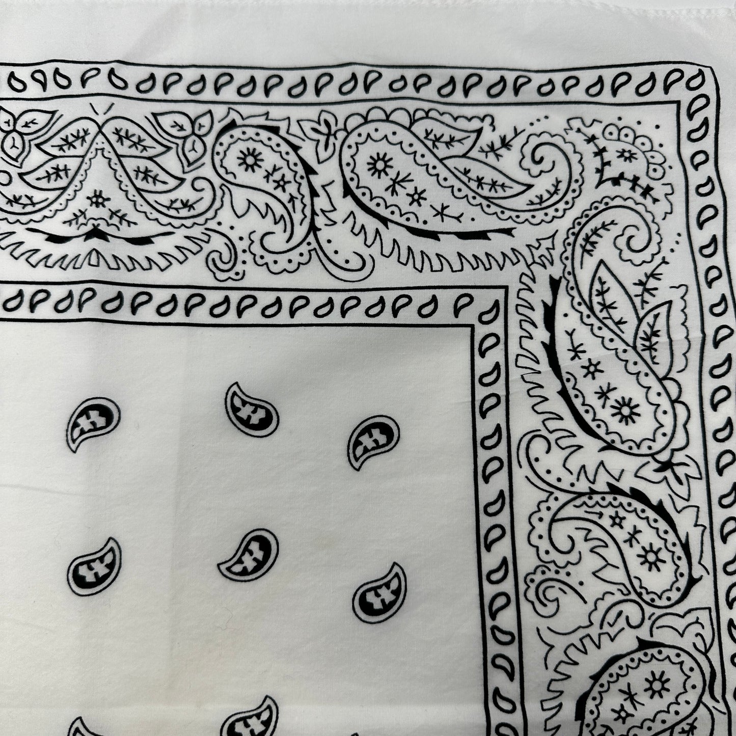 Custom Embroidered Vintage Bandana - White
